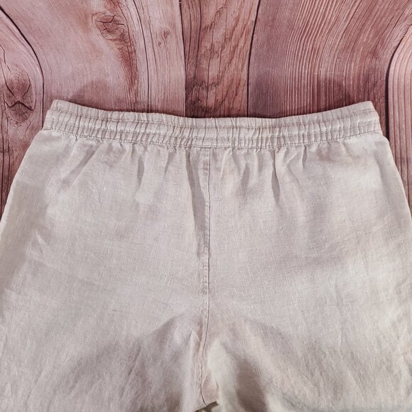LL Bean Womens Size 16 M/T Premium Washable Linen Pull-On Pants Beige Oat 506767 - Picture 9 of 13